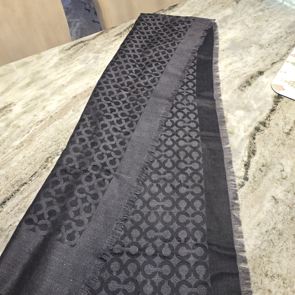 Coach Black Wool Scarf